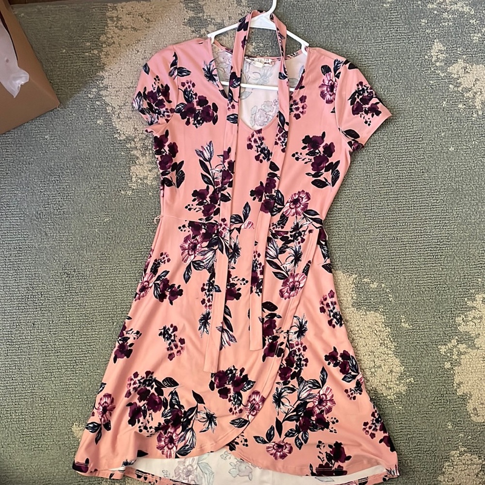 Pink floral dress
